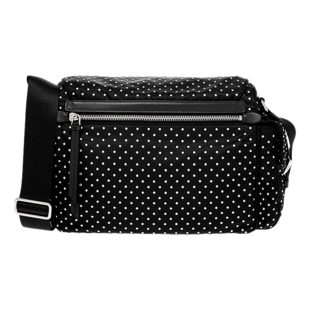 Prada Black Studded Re-Nylon Shoulder Bag with Silver